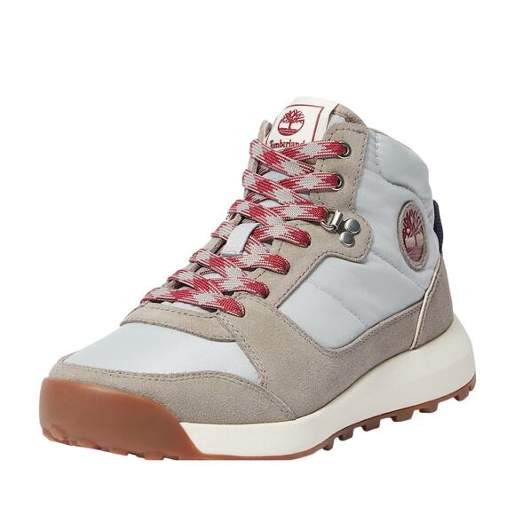 Timberland Retro Swift Women High Top Lace Sneakers - Light Grey Woven - Size: 8 - Picture 2 of 11